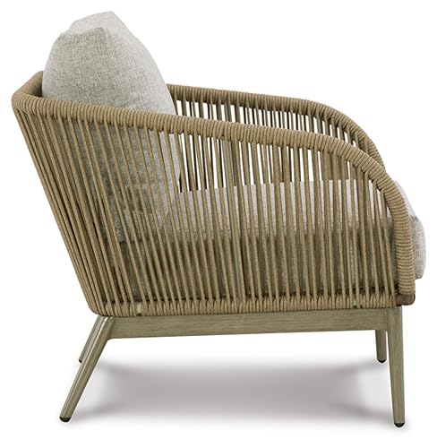 Signature Design by Ashley Swiss Valley Outdoor Lounge Chair Set of 2 Light Brown & Light Gray