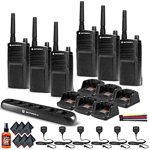 Motorola RMU2040 2-Way Radio Bundle with Charger, Speaker Mics, and Accessories