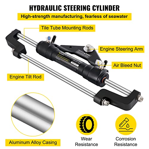 VEVOR Hydraulic Outboard Steering Kit 300HP with Helm Pump & 18 ft Hose