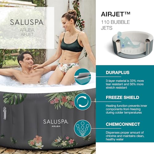 Bestway SaluSpa Aruba AirJet Inflatable Hot Tub Set Gray