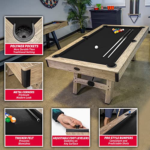 GoSports 7 ft Modern Billiards Pool Table Black