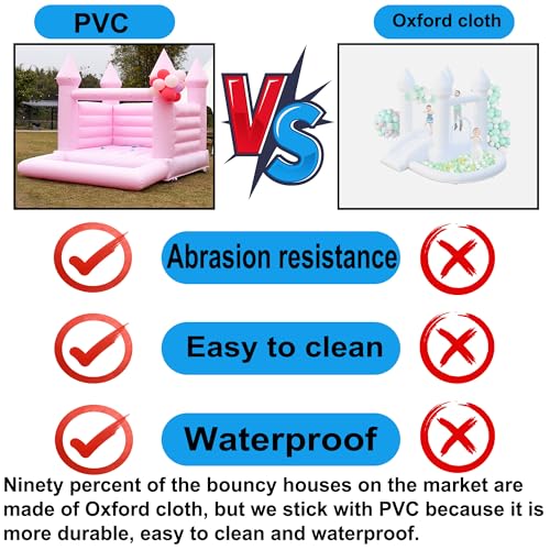 Blatesic Inflatable Bounce House with Ball Pit and Blower Pink