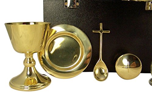 Sudbury Brass Deluxe Travel Mass Kit & Communion Set with Black Carrying Case