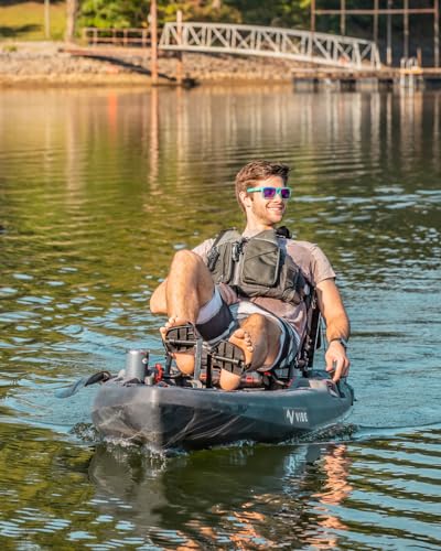 Vibe Makana 100 Fishing Kayak 10 Ft Lightweight Customizable with Vibe Hero Seat 2.0 and X-Drive Pedal Kit Raven