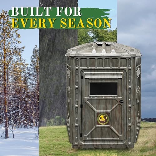 Outta Site Thicket 5-Sided Hunting Blind for 2-3 Persons Hard-Sided Ground Blind - Thicket Oak