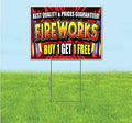 TampaPrinting Fireworks Yard Sign 18" x 24" with Metal Stake