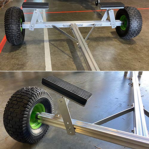 Seamax Portable Aluminium Boat Dolly Set with Quick Release Handle Silver