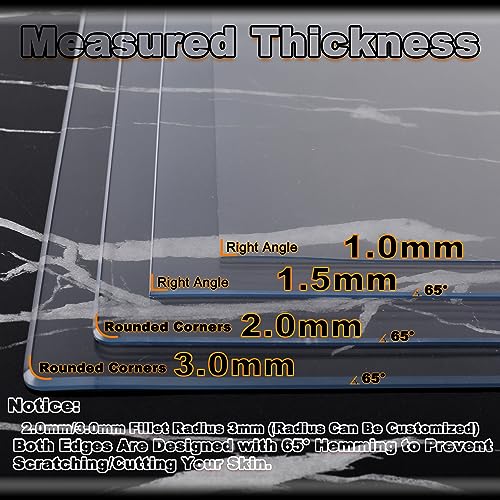 AYLFBFU Heavy Duty Rectangle Tablecloth 59x150 Inch Clear 3mm Thick