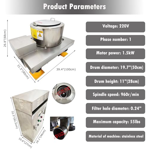 INTSUPERMAI Industrial Centrifuge Separator Solid-Liquid Separation Machine 220V