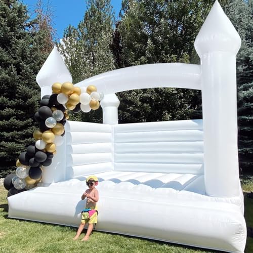 Hmtaolife Inflatable Large White Bounce House 13x13x10FT with 950W Air Blower