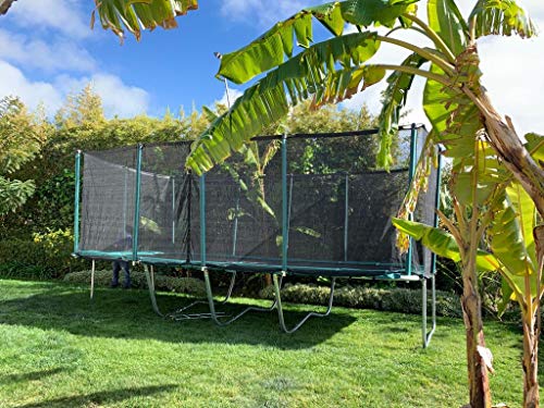 Galactic Xtreme Gymnastic Rectangle Trampoline with Safety Net 10x23 Ft Black and Green