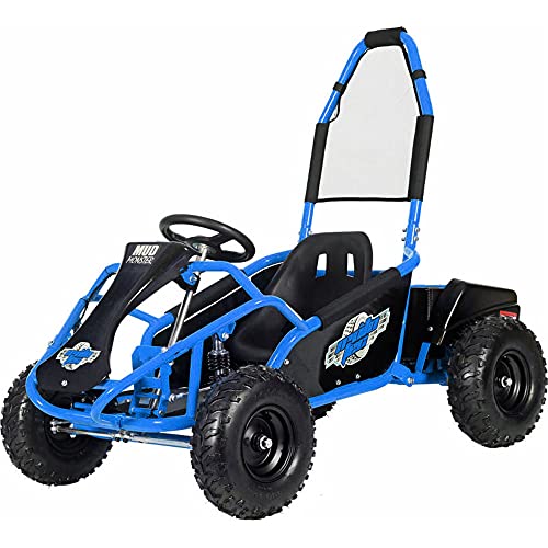 MotoTec Mud Monster Kids Electric Go Kart 48v 1000w Full Suspension Blue