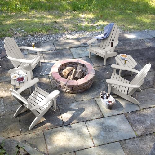 Highwood Classic Westport 6pc Set with 4 Adirondack Chairs and 2 Side Tables Harbor Gray