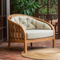 Cambridge Casual Barnese Teak Wood Outdoor Lounge Chair Natural Teak / Tan Cushion
