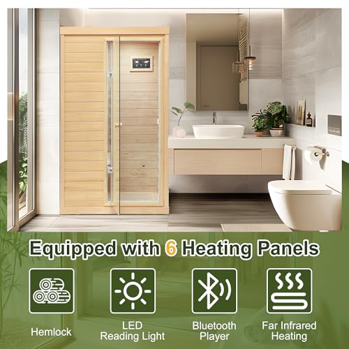 HFYee Infrared Sauna Box Hemlock Single Person Natural