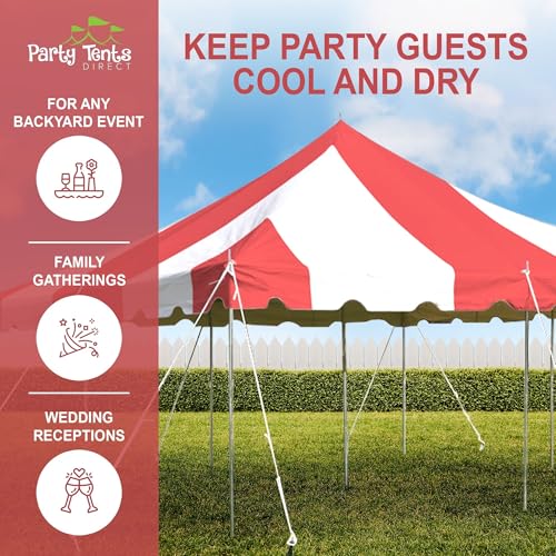 Party Tents Direct 20' x 20' Weekender Canopy Tent with Sidewalls Red