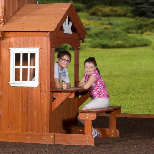 Backyard Discovery Shenandoah Cedar Playset Swing Set Brown