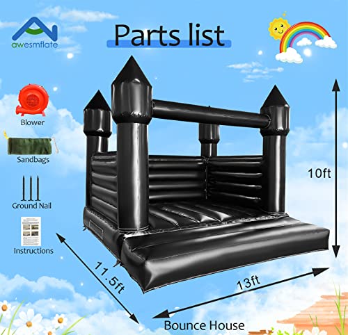 Nothers King 13FT Black Inflatable Wedding Bounce House with Air Blower