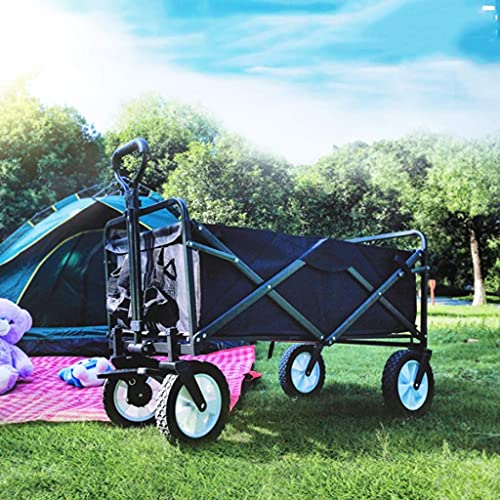 5sssallefaa Folding Utility Wagon Pull Along Cart for Outdoor Use, 60kg Load-Bearing
