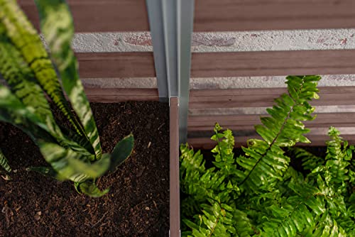 Vita Urbana 11-Foot Embossed Vinyl Parklette Planter Combo with Trellis Espresso Brown