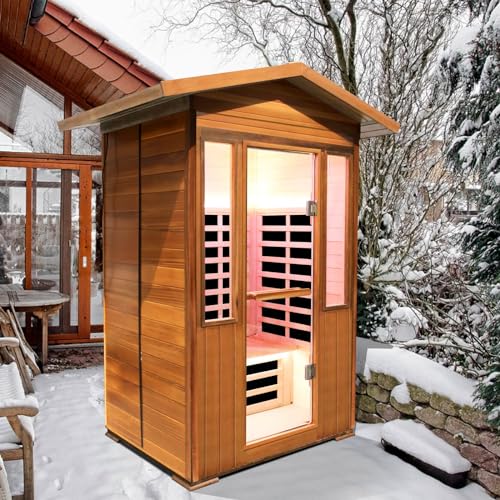 HAOYAYA Outdoor Far Infrared Sauna 2 Person 1800W Natural