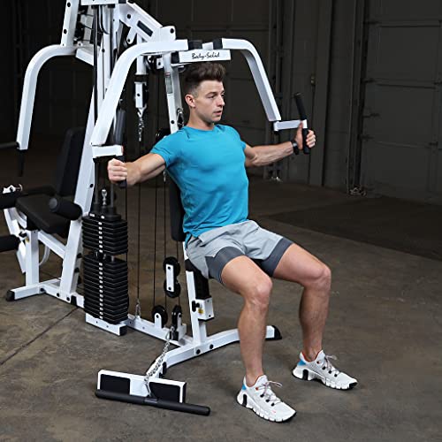 Body-Solid (EXM2500LPS) Multi-Station Home Gym Machine, Arm & Leg Strength Training Functional Exercise Workout Station White