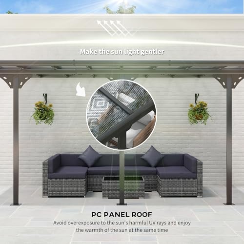 Outsunny 14.5' x 10' Outdoor Polycarbonate Pergola Gray