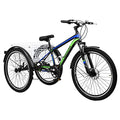 NAIZEA Adult Mountain Tricycle 7 Speed Three Wheel Cruiser Bike 24/26/27.5 Inch Trikes with Shopping Basket Black Blue Green