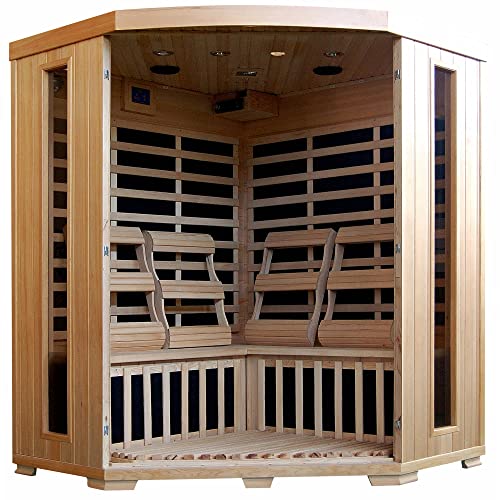 Blue Wave 4-Person Corner Carbon Sauna