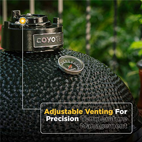 COYOTE OUTDOOR LIVING Coyote Asado Freestanding Ceramic Cooker Smoker and Grill Black