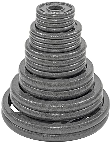 BalanceFrom Cast Iron Olympic 2-Inch Plate Weight Plate for Strength Training and Weightlifting, 280 LB Set (4x 2.5/5/10 + 2x 25/35/45LB) Color #4