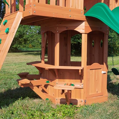 Backyard Discovery Woodland Cedar Playset Swing Set Brown