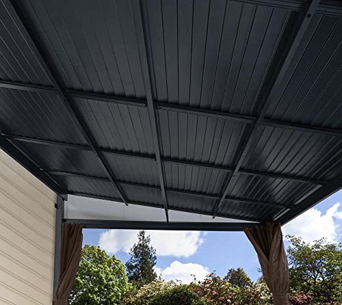 Sojag 10' x 12' Portland Wall-Mounted Gazebo Outdoor Aluminum Frame Brown