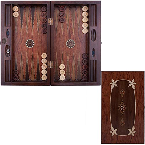 Helena Wood Art Asia Backgammon Set with Number Counter Rosewood