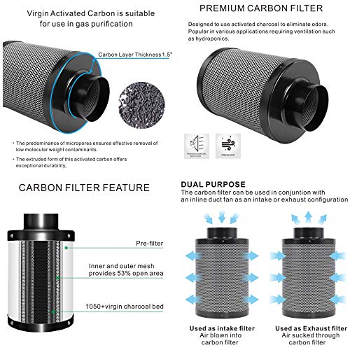 TopoLite Complete Hydroponic Grow Tent Kit with 1800W LED Light and 6" Carbon Filter 60"x60"x80