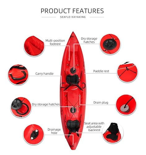 SEAFLO Premium Sit-on Sea Kayak RQA123 Blue/White 12' 3