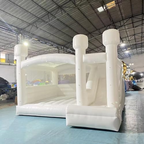 Blatesic Inflatable White Wedding Bounce House with Blower 13ft x 11.5ft x 10.5ft