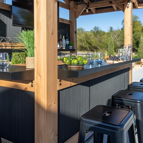 Backyard Discovery Palisade 9' x 6' Cedar Wood Outdoor Bar Set Light Brown