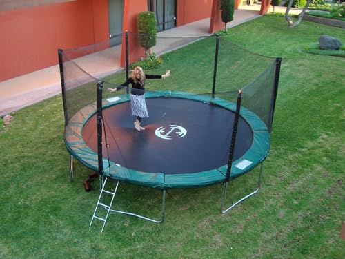 Galactic Xtreme Outdoor Round Trampoline 16 Ft with Net Black and Green