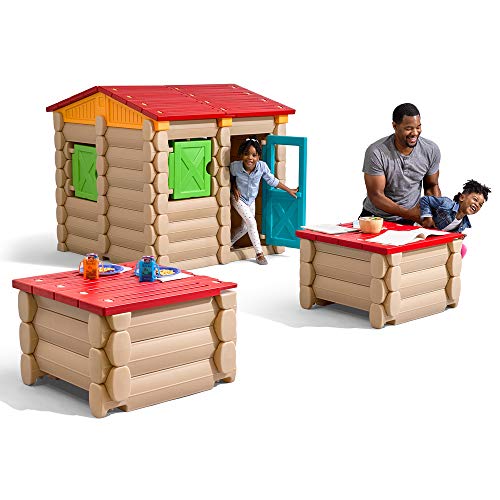 Step2 Big Builders Playhouse Building Set 132-Piece Kids Playset Brown