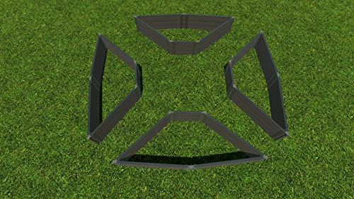 Frame It All Weathered 2" Tool Free Garden Raised Bed 4-Sided Triangle Weathered Wood 2