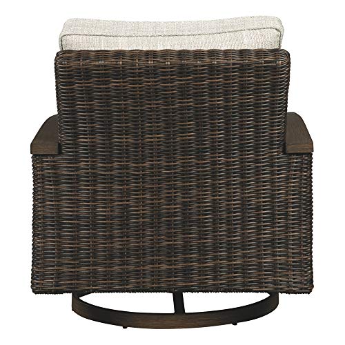 Signature Design by Ashley Paradise Trail Outdoor Swivel Lounge Chair Set, 2 Count Medium Brown