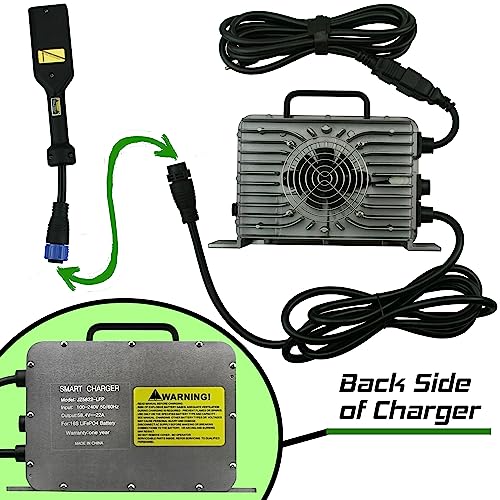 PowerStar 51V LiFePO4 Golf Cart Battery Replacement with Charger Black