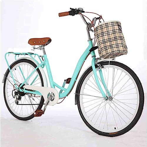 Generic Women's 26 Inch Hybrid Bike Retro-Styled Cruiser 7-Speed Drivetrain Green