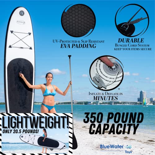 Blue Water Toys Inflatable Stand Up Paddle Board Kit Black
