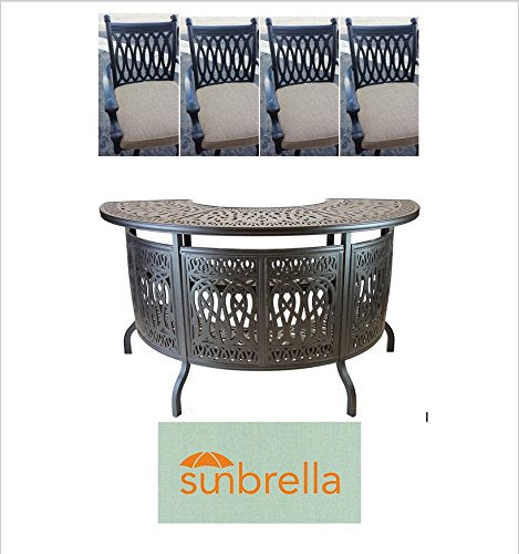 BOTARO Grand Tuscany Outdoor Patio 5pc Party Bar Set Dark Bronze