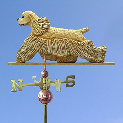 American Cocker Spaniel Hand Carved & Painted Weathervane 32 Inch Buff