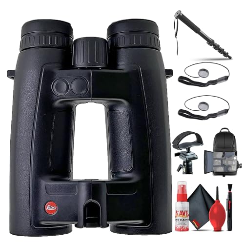 Leica 8x42 Geovid 3200.COM Rangefinder Binoculars with Tripod Adapter, Backpack, Monopod, Cleaning Kit, and Cap Keeper
