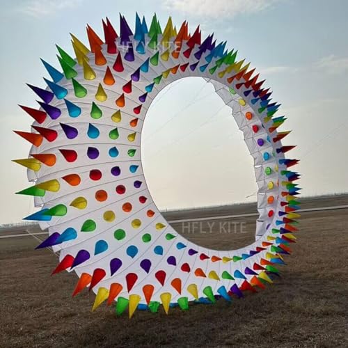Yingfeida Large Soft Inflatable 6m Ring Kite with Spikes White
