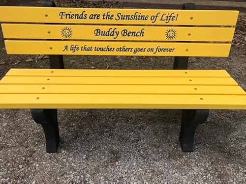 The Roudebush Company Memorial Park Bench with Color Filled Epoxy Letters Recycled Plastic